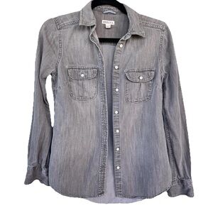 Merona Charcoal Collared Denim Button Up Shirt Jacket